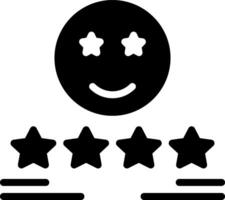 Solid black icon for satisfaction vector