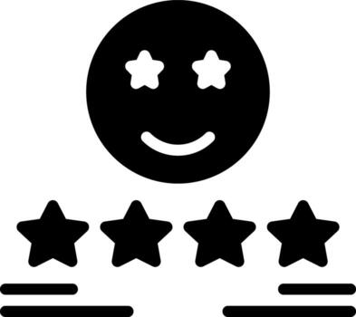 Solid black icon for satisfaction vector