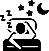 Solid black icon for sleep vector