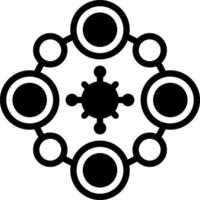 Solid black icon for blockchain vector