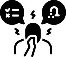 Solid black icon for obsessive compulsive disorder vector