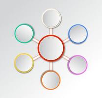 Simple Blank Infographic One Big and Five Small Circles vector