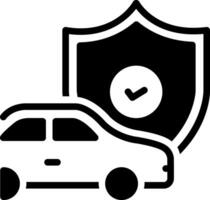 Solid black icon for insurance vector