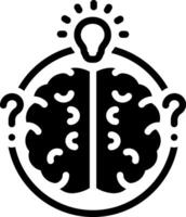 Solid black icon for brainstorming vector