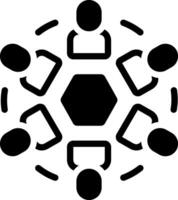 Solid black icon for group vector