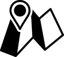 Solid black icon for map vector