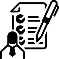 Solid black icon for evaluation vector