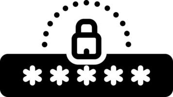 Solid black icon for password vector