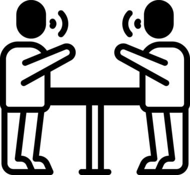 Solid black icon for argument vector