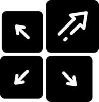 Solid black icon for direction vector