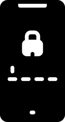 Solid black icon for pin code