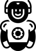 Solid black icon for robotics vector