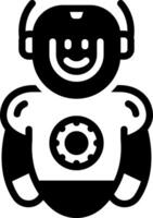 Solid black icon for robotics vector