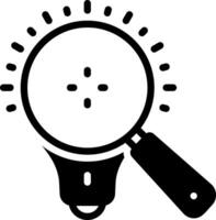 Solid black icon for search idea vector