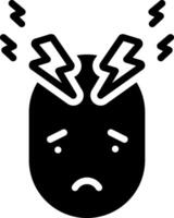 Solid black icon for stress vector