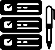 Solid black icon for tasks vector