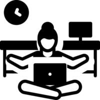 Solid black icon for reduce stress vector