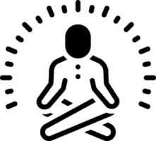 Solid black icon for mindfulness vector