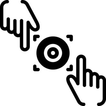 sólido negro icono para atención vector