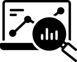 Solid black icon for analysis vector