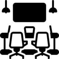 Solid black icon for meeting room vector