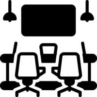 Solid black icon for meeting room vector