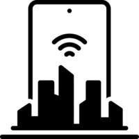 Solid black icon for 5g vector