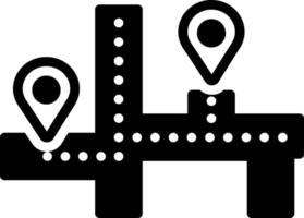 Solid black icon for map vector