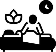 Solid black icon for massage vector