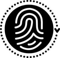 Solid black icon for finger print vector