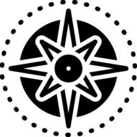 Solid black icon for compass vector