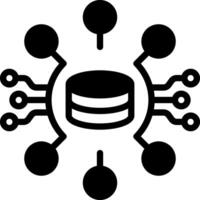 Solid black icon for data vector