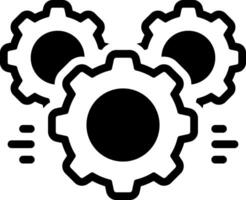 Solid black icon for cogwheel vector