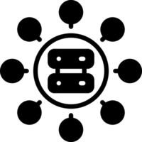 Solid black icon for data collection vector