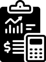 Solid black icon for balance sheet vector