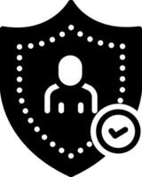 Solid black icon for safety vector
