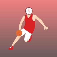 hombre jugando baloncesto vector