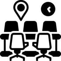 Solid black icon for meeting location vector