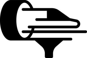 Solid black icon for hyperloop vector