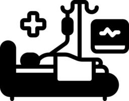 Solid black icon for hospitalization vector