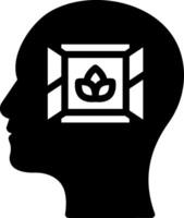 Solid black icon for mindfulness vector