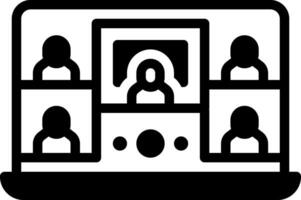 Solid black icon for online class vector