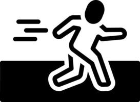 Solid black icon for running vector