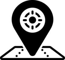 Solid black icon for exact location vector