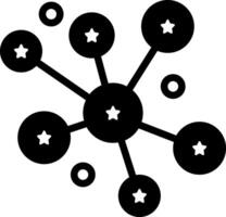 Solid black icon for connections vector