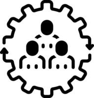 Solid black icon for management vector