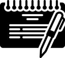 Solid black icon for note vector