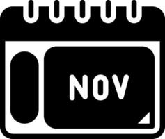 Solid black icon for november vector