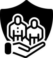 Solid black icon for social security vector