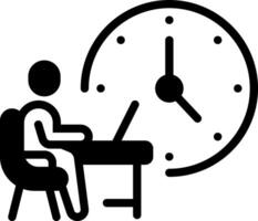 Solid black icon for working hours vector